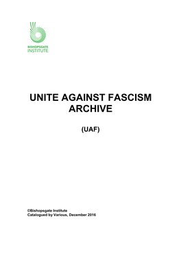 Unite Against Fascism Archive