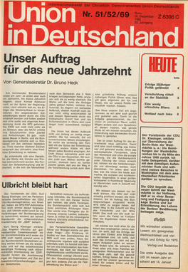 UID Jg. 23 1969 Nr. 51/52, Union in Deutschland