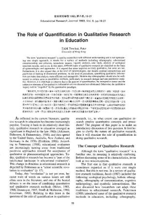 The Role of Quantification in Qualitative Research in Education
