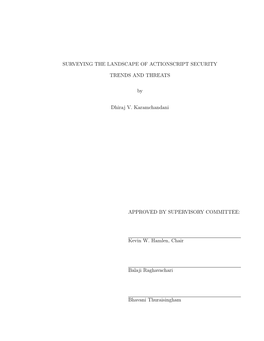 Surveying the Landscape of Actionscript Security