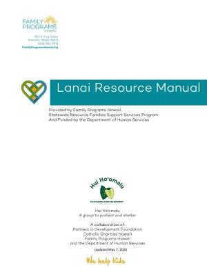 Lanai Resource Manual