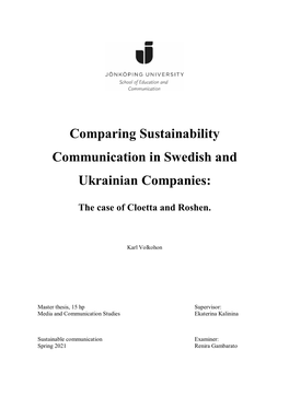 Comparing Sustainability Communication in Swedish and Ukrainian Companies