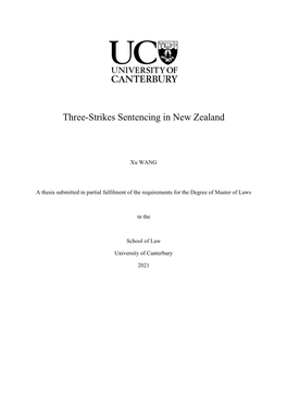 Three-Strikes Sentencing in New Zealand