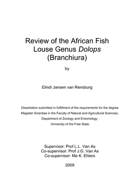Review of the African Fish Louse Genus Dolops (Branchiura)