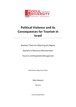 Political Violence and Its Consequences for Tourism in Israel