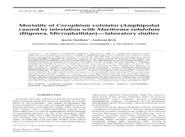 Mortality of Corophium Volutator (Amphipoda) Caused by Infestation with Maritrema Subdolum (Digenea, Microphallidae) -Laboratory Studies