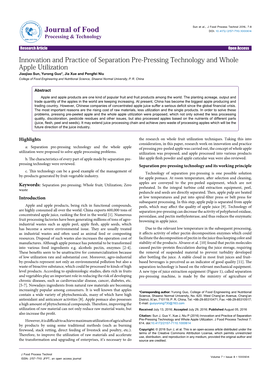 Innovation and Practice of Separation Pre-Pressing Technology And