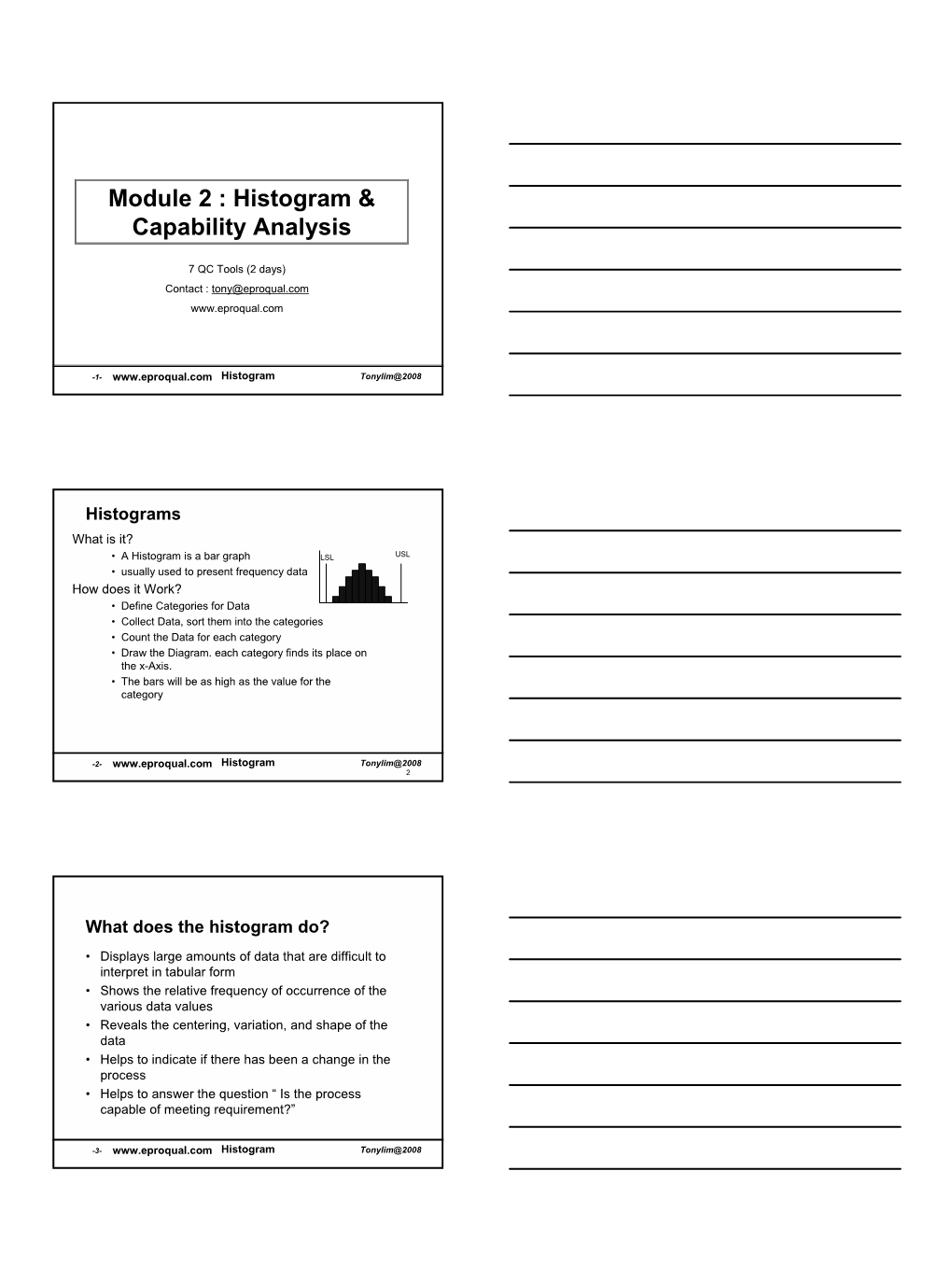 Module 2 : Histogram & Capability Analysis