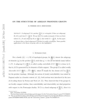 On the Structure of Abelian Profinite Groups