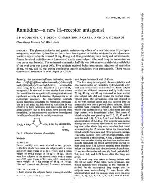 Ranitidine-A New H2-Receptor Antagonist