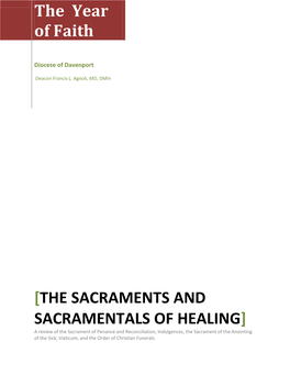 The Sacraments and Sacramentals of Healing