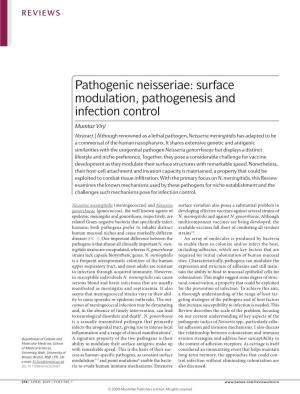 Pathogenic Neisseriae: Surface Modulation, Pathogenesis and Infection Control