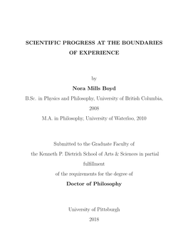 Scientific Progress at the Boundaries of Experience
