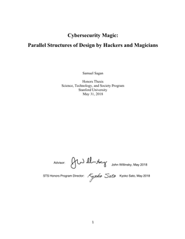 Cybersecurity Magic: Parallel Structures of Design by Hackers and Magicians