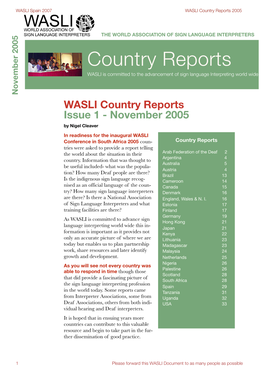 WASLI Country Report Final Draft