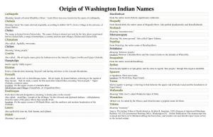 Native American Place Names in Washington