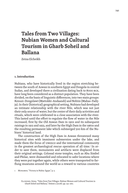 Nubian Women and Cultural Tourism in Gharb Soheil and Ballana Zeina Elcheikh