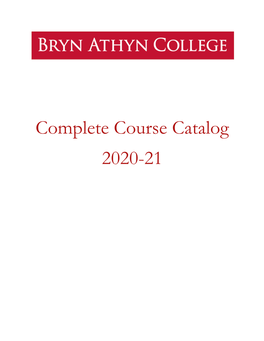 Complete Course Catalog 2020-21