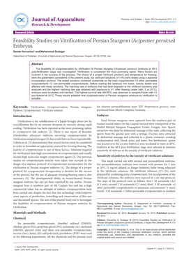 Feasibility Studies on Vitrification of Persian Sturgeon