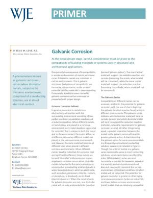WJE Primer: Galvanic Corrosion