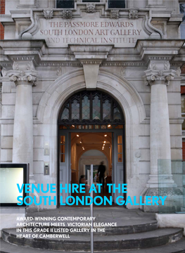 Venue Hire at the South London Gallery