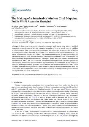 The Making of a Sustainable Wireless City? Mapping Public Wi-Fi Access in Shanghai