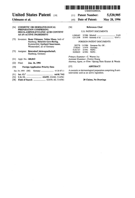 III III USOO5520905A United States Patent (19) 11 Patent Number: 5,520,905 Uhlmann Et Al