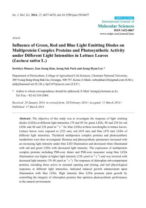 Influence of Green, Red and Blue Light Emitting Diodes On