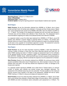 IOM-HAP Weekly Summary Report, 19 March 2014.Pdf (English)