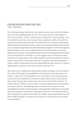 CAN ART HISTORY DIGEST NET ART? Julian Stallabrass from Its