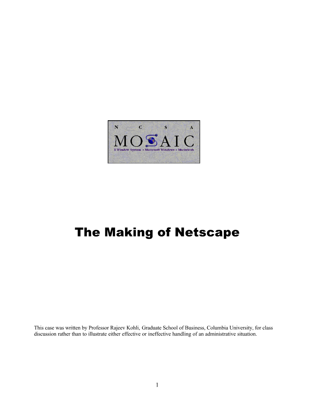 The Making of Netscape