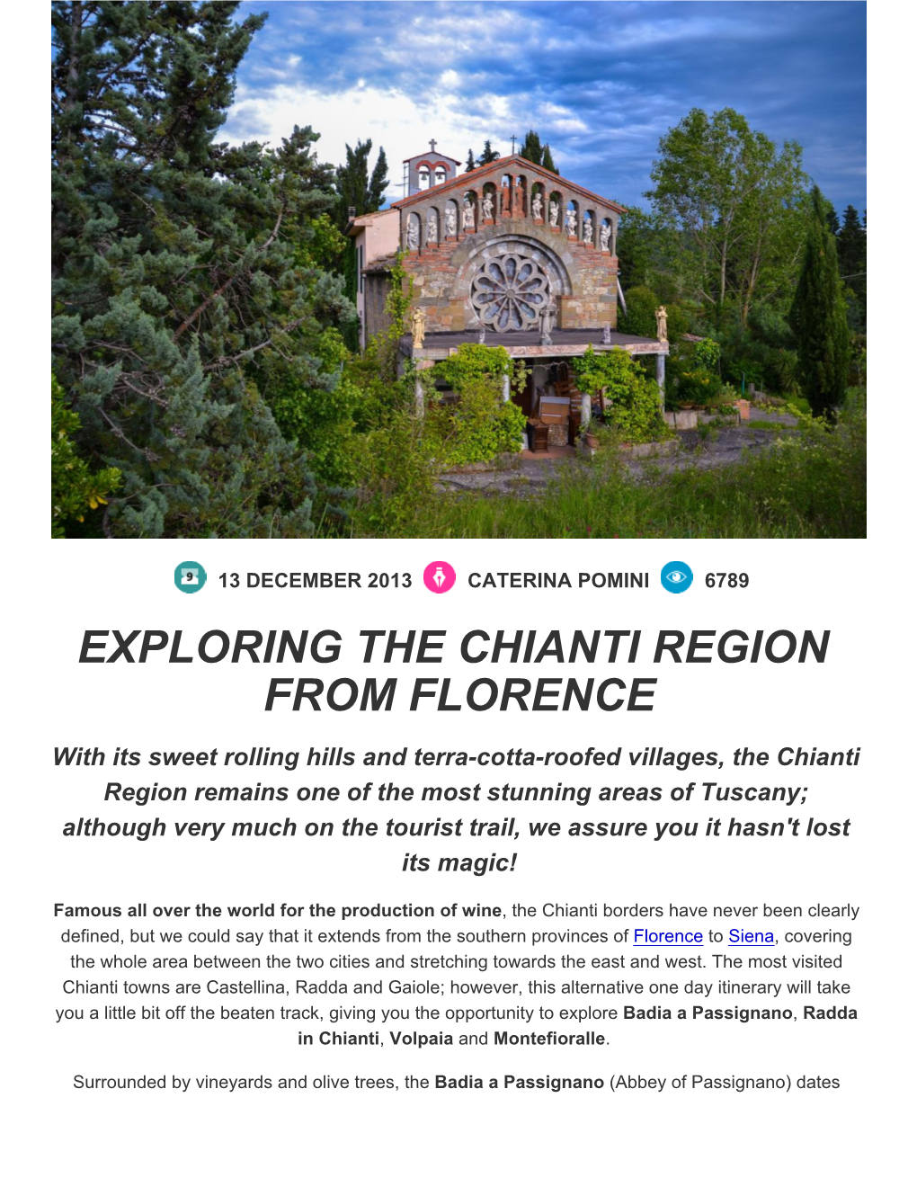 Exploring the Chianti Region from Florence