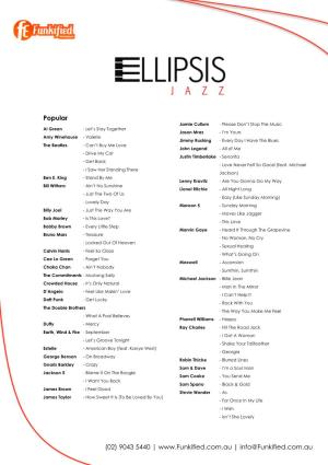 Ellipsis Jazz Repertoire 2014