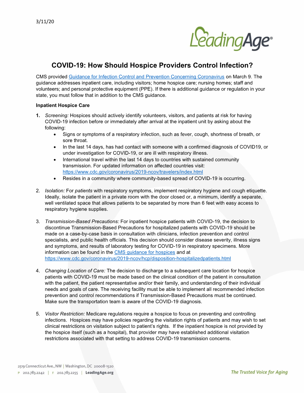 COVID-19: How Should Hospice Providers Control Infection?