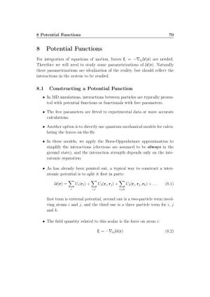 8 Potential Functions 70