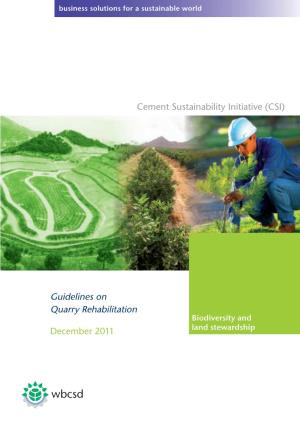 Guidelines on Quarry Rehabilitation December 2011 Cement
