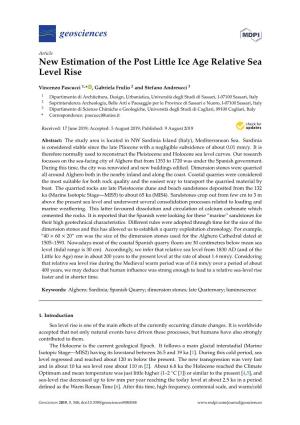 New Estimation of the Post Little Ice Age Relative Sea Level Rise