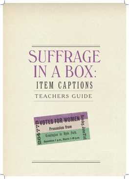 Suffrage in a Box Item Captions