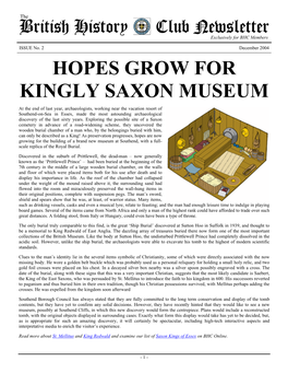 British History Club Newsletter Issue No. 2