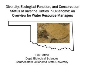 A Survey of Turtles of Eastern Oklahoma: a Cause for Concern?