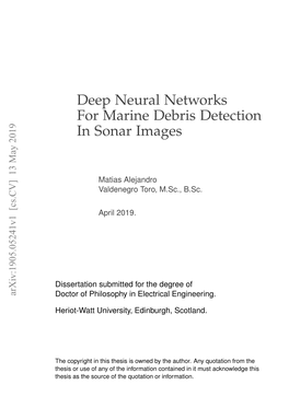 Deep Neural Networks for Marine Debris Detection in Sonar Images