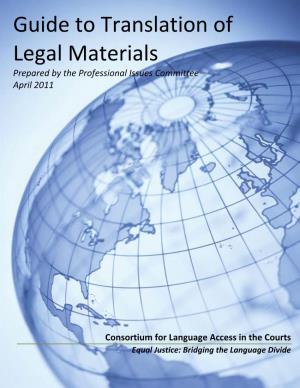 Guide to Translation of Legal Materials