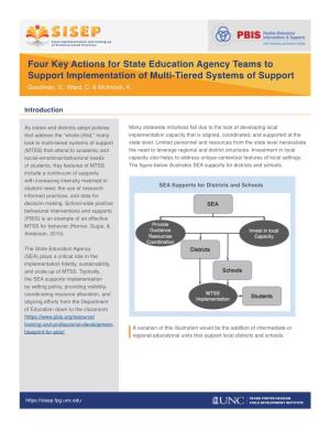 Four Key Actions for State Education Agency Teams to Support Implementation of Multi-Tiered Systems of Support Goodman, S., Ward, C
