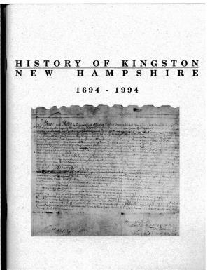History of Kingston New Hampshire 1694