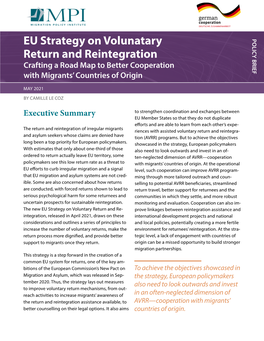 Eu Strategy on Voluntary Return and Reintegration Eu Strategy on Voluntary Return and Reintegration