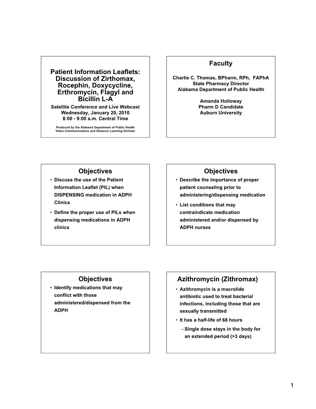 Discussion of Zirthomax, Rocephin, Doxycycline, Erthromycin, Flagyl