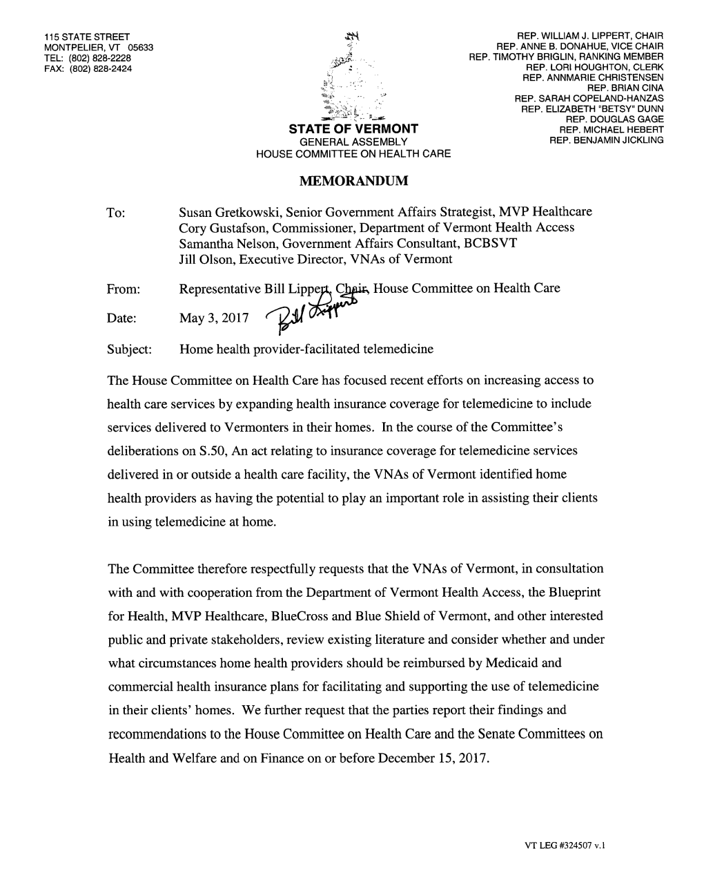 S.50 Memorandum to Agencies