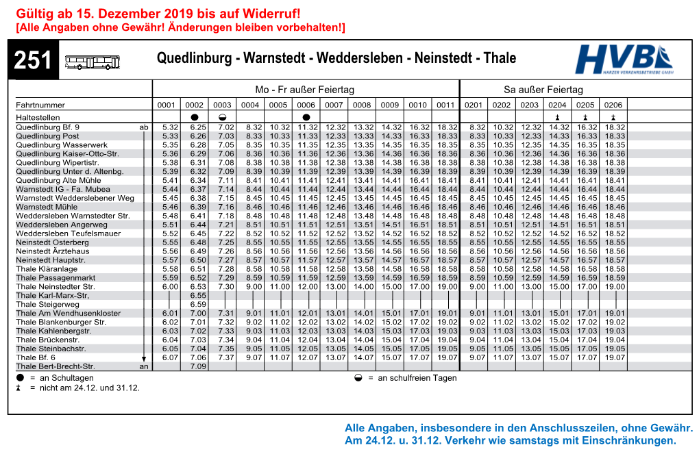 Quedlinburg - Warnstedt - Weddersleben - Neinstedt - Thale