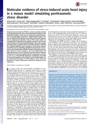 Molecular Evidence of Stress-Induced Acute Heart Injury in a Mouse Model Simulating Posttraumatic Stress Disorder