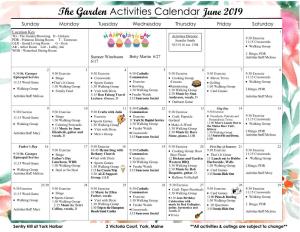 The Garden Activities Calendar June 2019